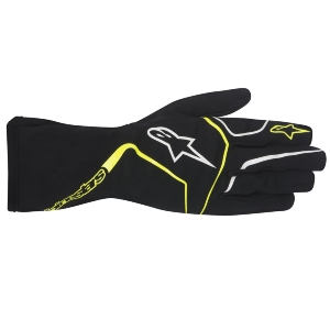 Gants Karting Alpinestars Tech-1 K Race pour enfant - Noir/Jaune fluo