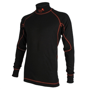 T-shirt FIA manches longues Turn One Pro - Noir/Orange fluo