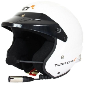 Casque FIA Turn One Jet-RS (Intercom Stilo Trophy) 8859-2015 - Blanc