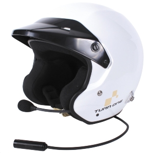Casque FIA Turn One Jet-RS (Intercom Stilo WRC) - Blanc