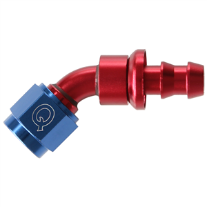 Raccord QSP Femelle 45° D04 pour durite Push-On   -   Bleu