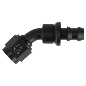 Raccord QSP Femelle 45° D08 pour durite Push-On   -   Noir