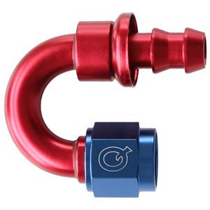 Raccord QSP Femelle 180° D10 pour durite Push-On   -   Bleu