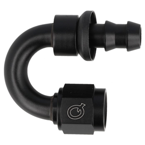 Raccord QSP Femelle 180° D12 pour durite Push-On   -   Noir