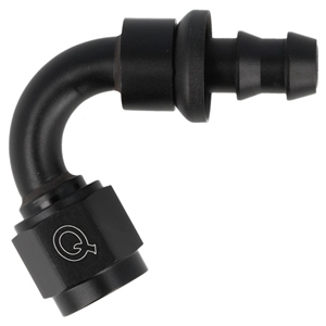 Raccord QSP Femelle 120° D04 pour durite Push-On   -   Noir