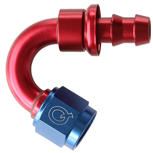 Raccord QSP Femelle 150° D12 pour durite Push-On   -   Bleu