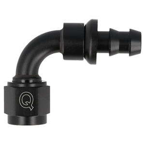 Raccord QSP Femelle 90° D12 pour durite Push-On   -   Noir