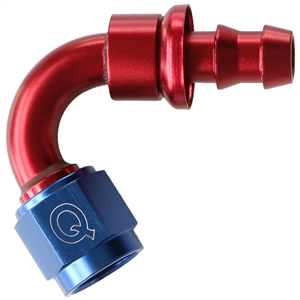 Raccord QSP Femelle 120° D08 pour durite Push-On   -   Bleu