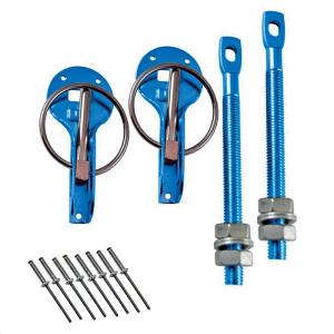 Attaches capot Dakar QSP aluminium - Bleu