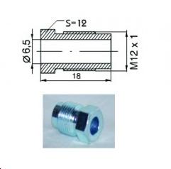 Raccord mâle M12 x 1   (Diam. Int= 6,5mm)