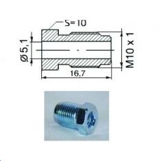 Raccord mâle M10 x 1   (Diam. Int= 5,1mm)