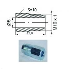 Raccord mâle M10 x 1   (Diam. Int= 5mm)