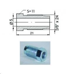 Raccord mâle 3/8''UNF   (Diam. Int= 5mm)