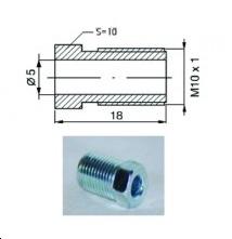 Raccord mâle M10 x 1   (Diam. Int= 5mm)