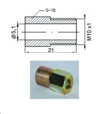 Raccord mâle M10 x 1   (Diam. Int= 5,1mm)