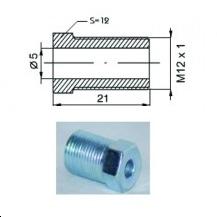 Raccord mâle M12 x 1   (Diam. Int= 5mm)