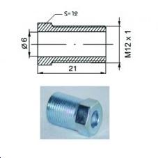 Raccord mâle M12 x 1   (Diam. Int= 6mm)