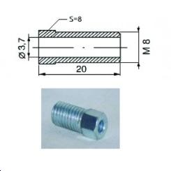 Raccord mâle M8 x 1   (Diam. Int= 3,7mm)