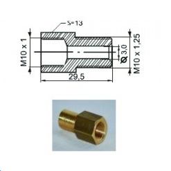 Raccord femelle M10x1 - Mâle M10x1,25