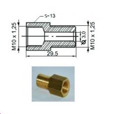 Raccord femelle M10x1,25 - Mâle M10x1,25