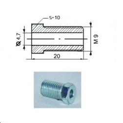 Raccord mâle M9 x 1   (Diam. Int= 4,9mm)