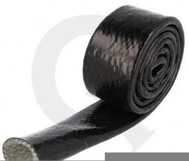 Gaine anti-feu QSP silicone 370°C 40mm - Noir